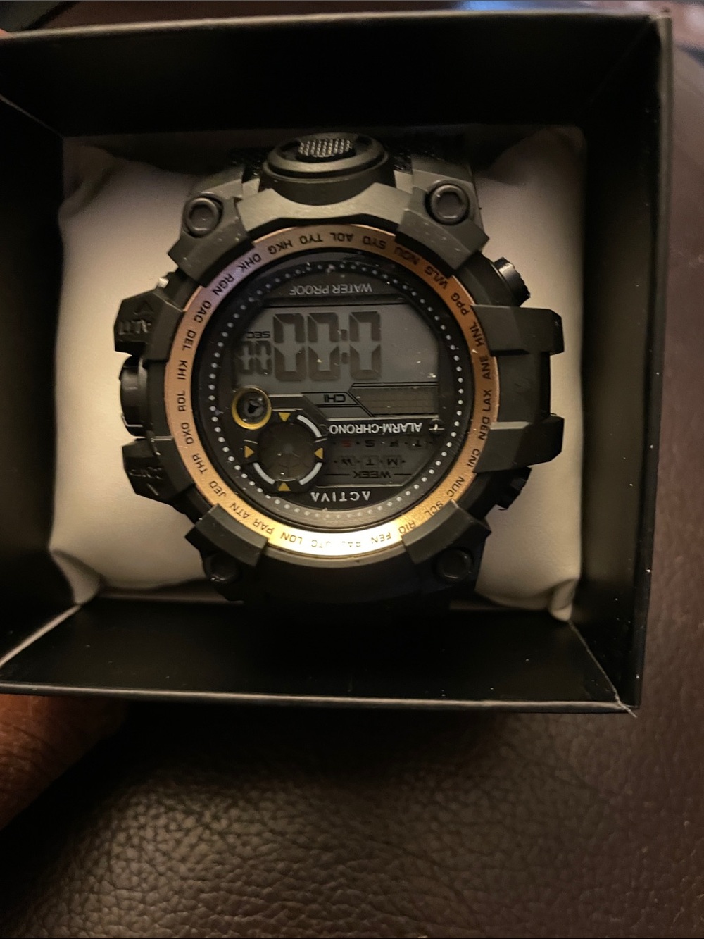 Active USA Black and Gold Rugged Digital Sports Watch by Invitcta